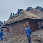 Fire damage thatch roof repair