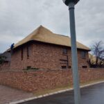 Modern rustic thatch roof design complex