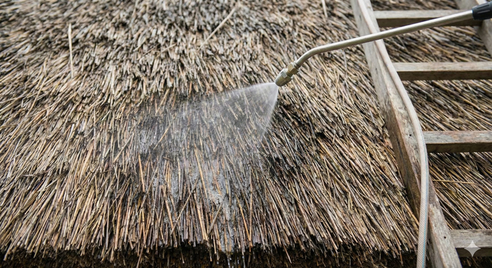Thatch fire protection treatment